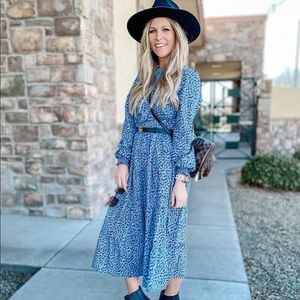 Blue tiered dress